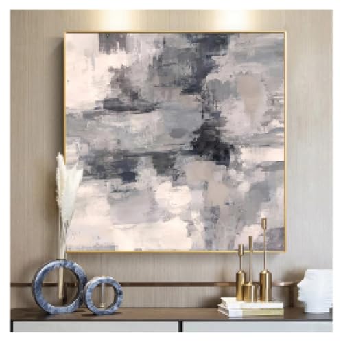 Images murales salon contemporain avec toile jaune et grise