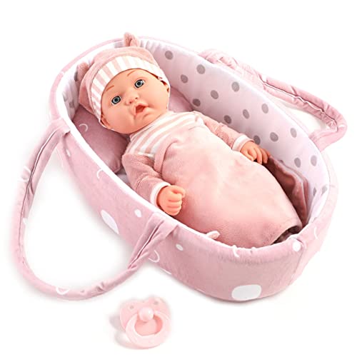 Enjoyin ZT01008 12'' Baby Doll Playset With Washable Doll Accessories Includes Carrier Bassinet Bed, Pacifier, Blanket, And Pillow, First Baby Dolls For Toddlers 36 Months And Up thumb #1