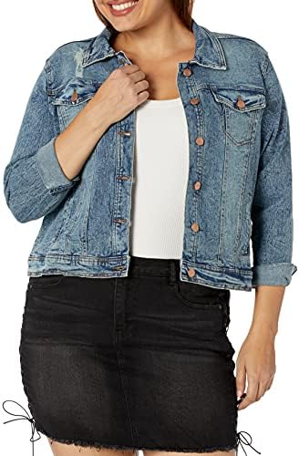 Plus Denim Jacket, Nina, 2X : Amazon 