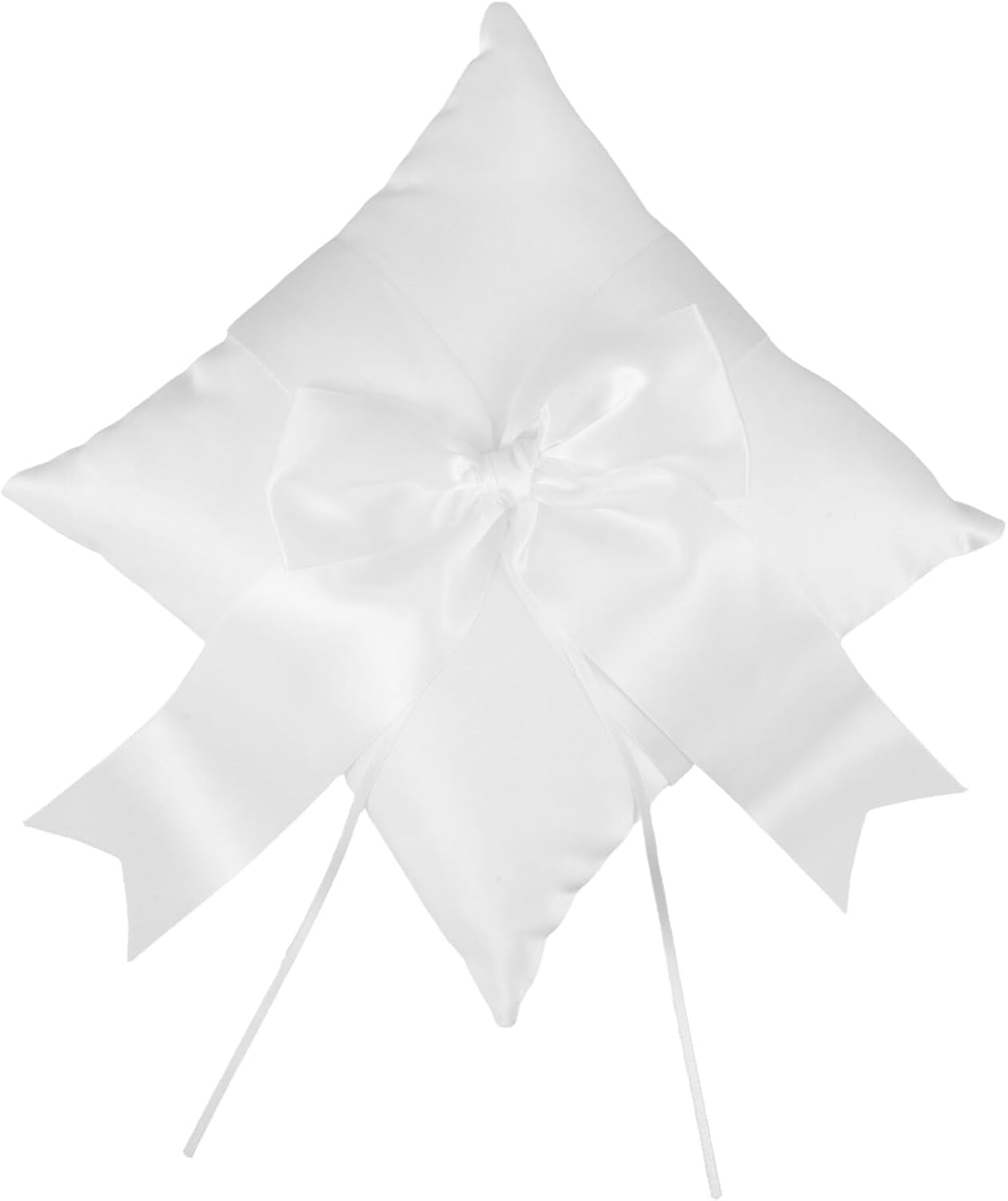 Wedding Ring Pillow Cushion with White Bowknot Elegant Ring Bearer Pillow for Wedding Ceremony Bride Accessories
