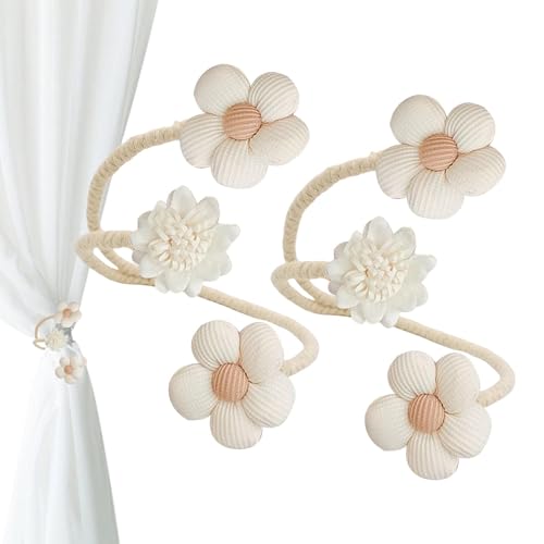 Abrazaderas de Cortinas de Flores,lindas abrazas de Cortinas - Abrazaderas de Cortinas con Correa Torcida Clips de Retención para Cortinas | Abrazaderas Flexibles, Abrazaderas de Cortinas Decorativas