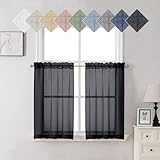Aiyufeng Kirei - 2 cortinas texturizadas traslúcidas de lino sintético con textura suave y elegante, 30 pulgadas de ancho x 36 pulgadas de