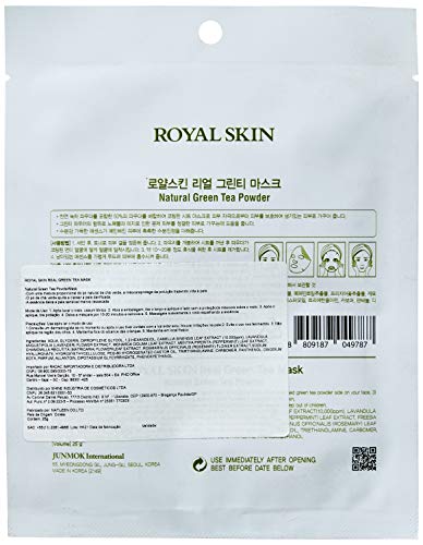 Royal Skin Real Green Tea Mask, Sisi Cosméticos