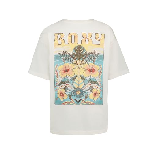 Image of Roxy Girls' Short Sleeve Oversized Fit Logo Tee, Crew Neck Graphic T-Shirt, Soft & Comfortable