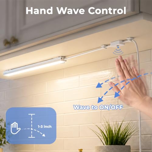 Image of ASOKO 12Inch Hand Wave Activated Under Cabinet Lights-4500K Daylight White