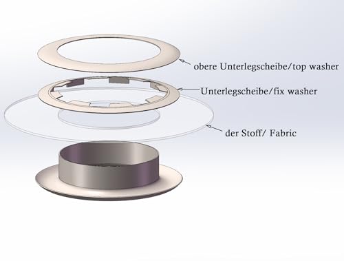 RERI Ösen-Set Silber Φ14mm Ösen-Set mit Ösen-Einstellwerkzeug für Schnürsenkel, Kleidung, Rucksack, Schuhleder