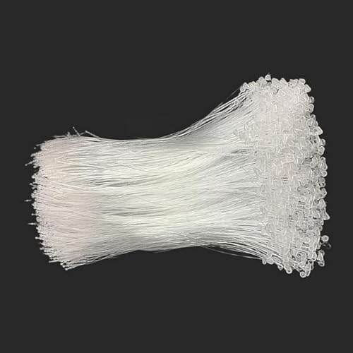 LbsAMP 2000 Pcs Self-Locking Plastic Tag Fastener, 12.5cm Transparent White Snap Lock, Clear Pin Security Loop, Plastic Cable Ties, for Price/Clothes/Hang Tag