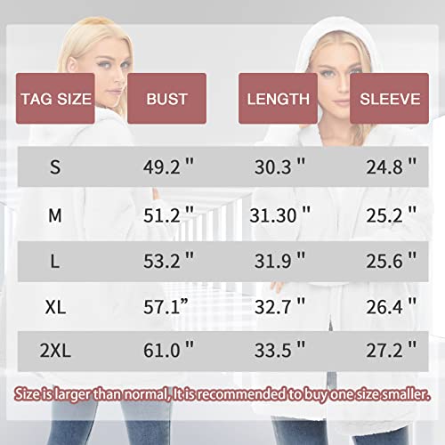 Century Star Women Fleece Cardigan Hooded Loose Fuzzy Cardigan Coat Womens Fuzzy Jacket Open Front Outwear Black Xx-Large #TOP6