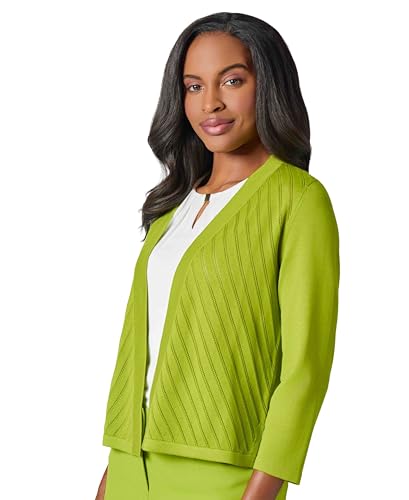 Kasper Women's Diagonal Stitch Short Cardigan2