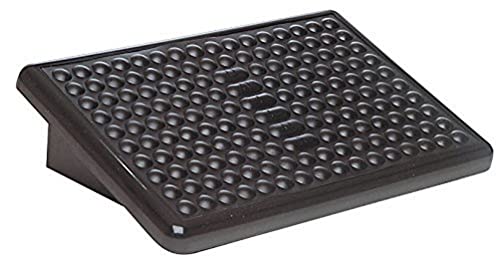 Unilux Confort Massant Repose-pieds Ergonomique Fonctionnel Incliné avec Surface Massante Amovible et Nettoyable en PVC - Antiallergique 45 x 30 x 12 cm Noir Cover