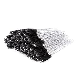 i-Laesh Crystal Mascara Sticks, Disposable Eyebrow Eyelash Brushes for Eyelash Extensions, Eyelash Makeup Tool, Pack of 100 (Black)