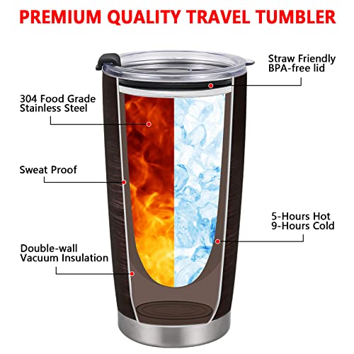 Gingprous To My Dad Gifts From Daughter, Best Dad Ever Insulated Travel Tumbler, Father Day Gifts For Dad From Daughter, Novelty Gifts Birthday Gifts Christmas Gifts For Father Papa, 20Oz, Wood #TOP3