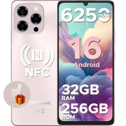 DOOGEE Note 58 Pro Telefono Movil Libre Andriod 16, 32GB (8GB)+256GB Smartphone Octa Core 6.75' HD+ 90Hz Móvil, Batería 6250mAh, 16MP+8MP, Teléfono Móvil 8.6mm, Dual SIM 4G/ GPS/NFC/Huella Dactilar