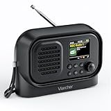 Viarcher Portable DAB/DAB+ & FM Radio with Bluetooth, USB Rechargeable Small Digital Radio, Dual Alarm Clock, Sleep Timer, 40 Presets, Colour Display