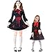 ACCLD Poupée Maudite d'horreur Parent-Enfant Fête d'halloween, Poupée en Céramique, Robe Imprimée pour Enfants, Robe Tachée De Sang,Adults,L