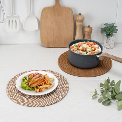 Shenee Round Woven Placemats Set Of 4,Table Mats For Kitchen Dining Tables thumb #3