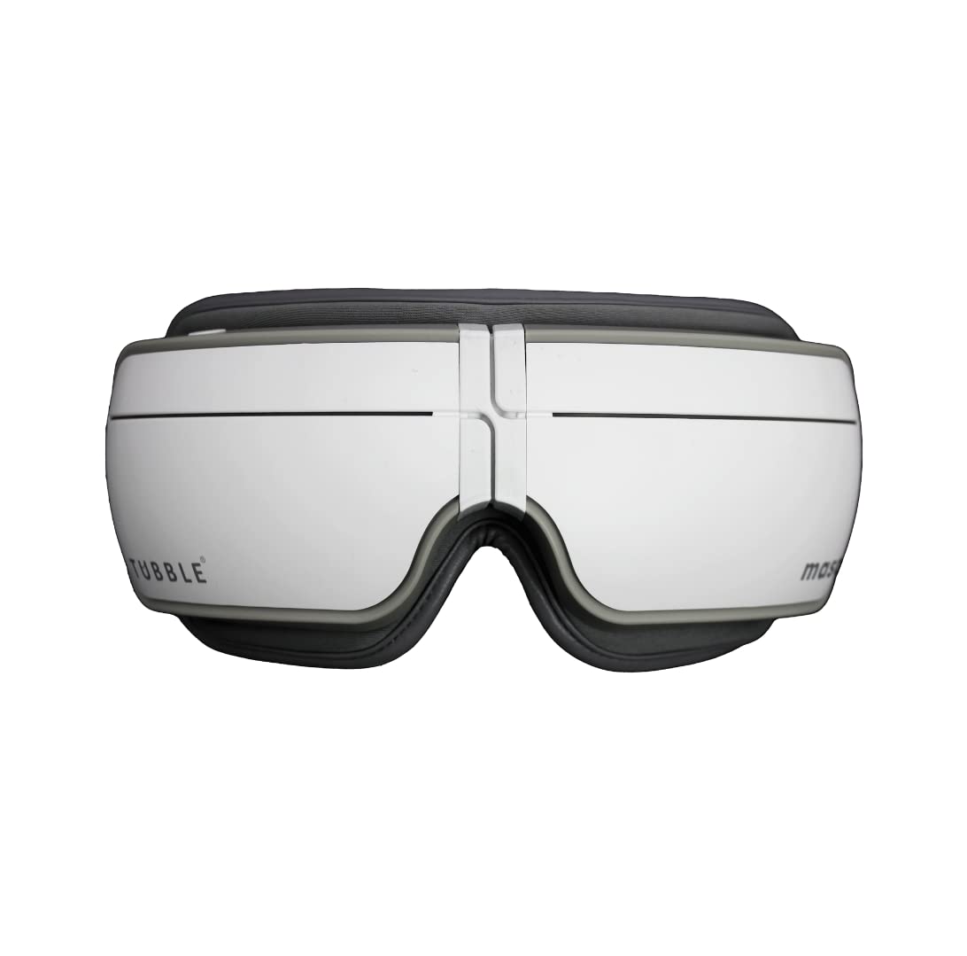 Tubble® Masq Augenmassagegerät mit Wärme & Vibration - Lindert Augenringe & Trockene Augen - Verbessert Schlafqualität - Weiches Öko-Leder - Wiederaufladbar - Seashell White