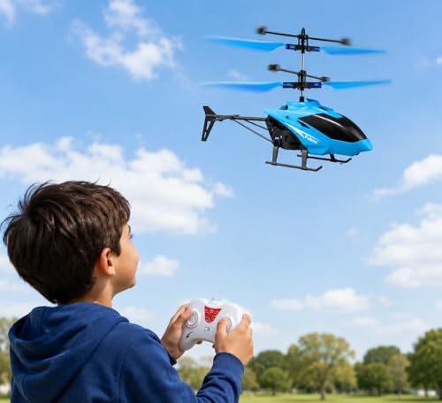 Image of Remote Control Gravity Sensor Helicopter Toy, with Shock Detection Auto Power Off, USB Charging, for Kids (Blue)