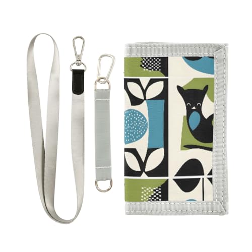 ALAZA Kids Wallets for Boys Girls Toddler Trifold Wallet Children Small Abstract Animals with Zipper Coin Pocket