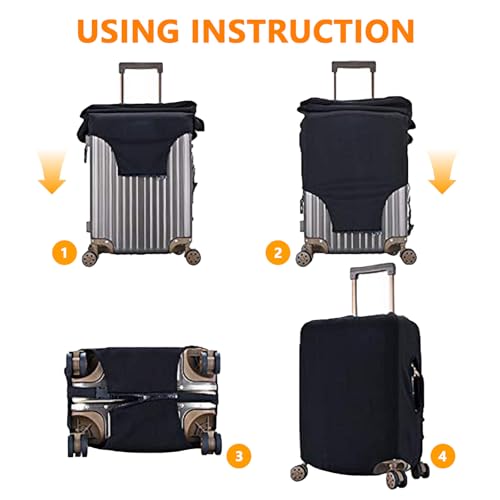 Custom Luggage Cover,Personalized Luggage Cover,Customizable Suitcase Cover With Photo Text Name Logo,Luggage Protector Suitcase Cover For 18-32 Inch Suitcase (High elasticity, S)4