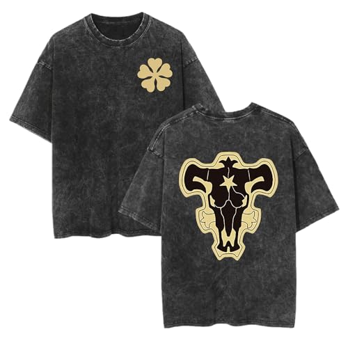 Maglietta in cotone con motivo anime Black Clover Asta, stile