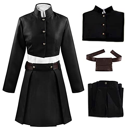 Han shan Nobara Kugisaki Cosplay Uniform Kugisaki Cosplay Costume School Uniform Outfit with Belt&Wig (Nobara blackA, 140cm/55in)