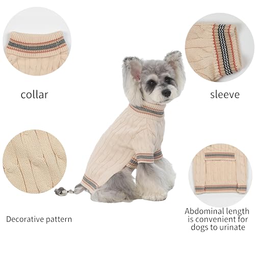 Image of 2Pack Small /Medium Dog Sweater, Warm Dog Winter Coat w /Sleeves, Comfortable High Neck & Leash Hole, Premium Dog Clothes for Schnauzer-Best for Holidays, Daily Walks M Bright Red & White