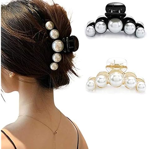 Runmi Pearl Hair Claw Clips Set Cover