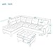 Harper & Bright Designs Sectional Sofa Couch with L Chaise Lounger and Storage Ottoman for Living Room Home Furniture Set grey