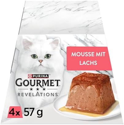 GOURMET Revelations Mousse, mit Lachs, 24er Pack (6 x 4 x 57g) | Katzenfutter nass