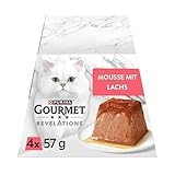Gourmet Revelations Feine Mousse, Katzenfutter nass, mit Lachs, 6er Pack (4x57g)