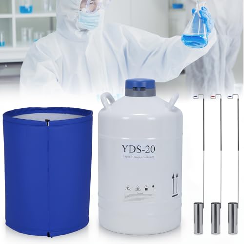 Generic 20L LN2 Cryogenic Dewar with 3 Canisters & Carry Bag Liquid Nitrogen Transport Container for Beauty Industry Semen Preservation