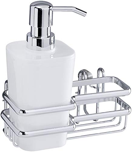 Preisvergleich Produktbild WENKO Spülmittelspender und Seifenspender für Küche, Edelstahl, Weiß