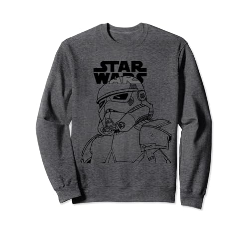 Sweat-shirt Star Wars Stormtrooper Line Art pull geek coton vêtement homme et femme noir