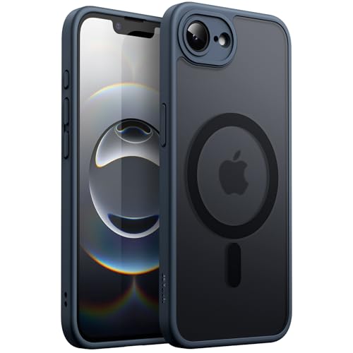 Image of JETech Magnetic Cover Case for iPhone 17e (2026) / iPhone 16e Compatible with MagSafe, Translucent Matte Back Slim Shockproof Phone Cover, 6.1-Inch Display (Storm Blue)