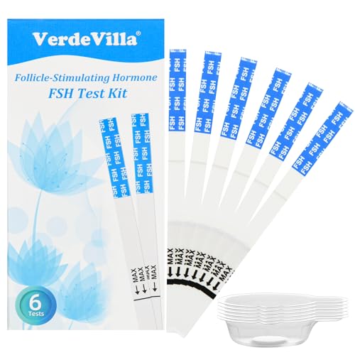 Image of Menopause Test Strips at Home, FSH Menopause Stage Indicator Perimenopause Test with 6pcs Urine Cups, Help Understand Your Ovarian Reserve, Determine Your Fertility and Menopause Levels, 6 Pack