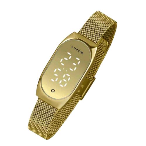 Relógio LINCE feminino dourado digital LDG4706L CXKX