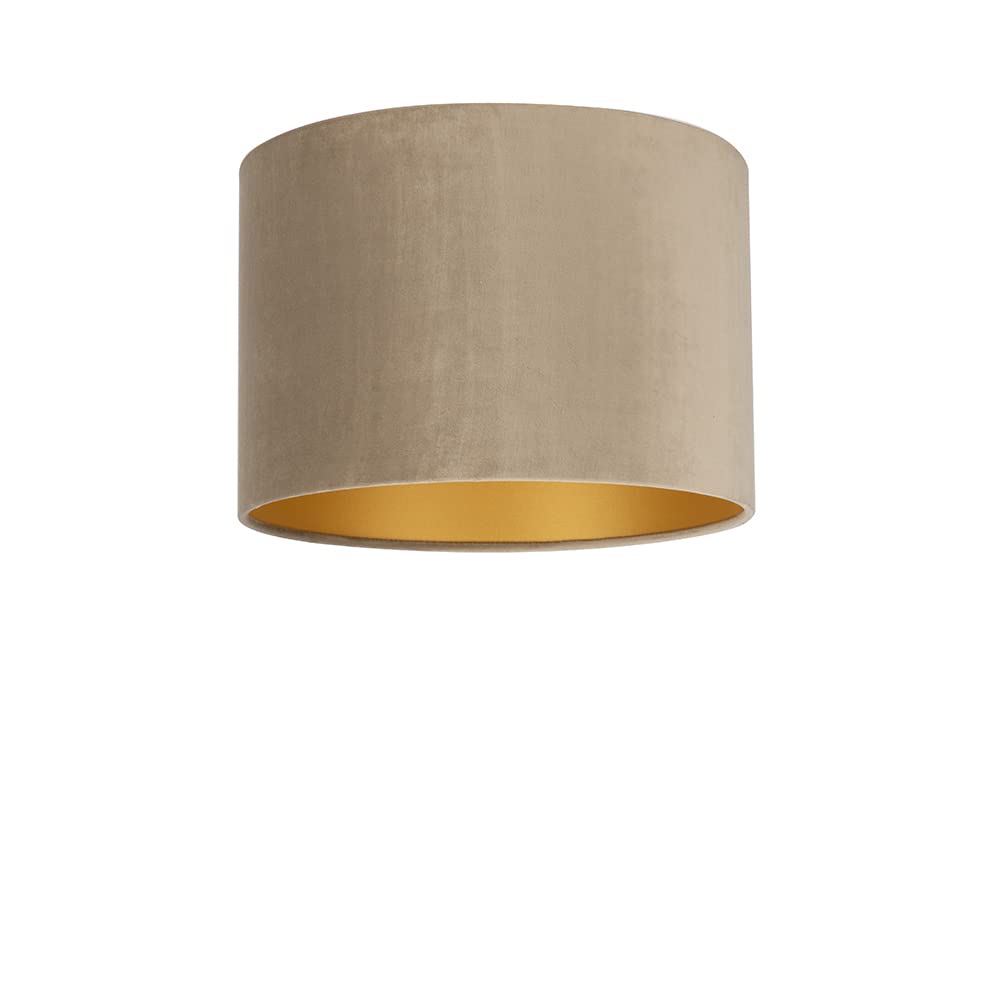 Uniqq Abat-jour velours taupe Ø 35 cm - 20 cm de haut