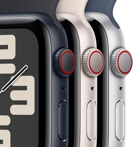 Image of Apple Watch Series 7 (GPS + Cellular, 41MM) Silver Stainless Steel Case with Starlight Sport Band (Renewed)