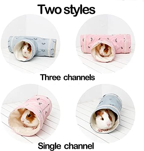 Guinea Pig Tunnel and Hides Fun Pet 2 Way Tube Foldable Play Tunnel Maze Game Toys Indoor and Outdoor Cave Exercise Bed for Hamster Dwarf Chipmunk Rat Mouse Chinchillas Squirrel Lizard Small Animals