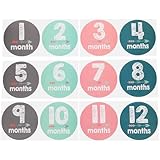 MOBUTOFU 新生児マイルストーンステッカーセット｜写真用小道具の月齢記録デカール｜誕生日撮影向け赤ちゃん成長記録用ベビーシャワー
