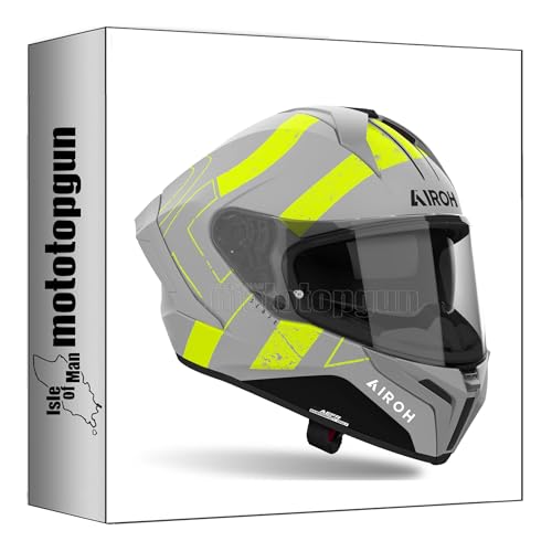 Casque intégral Airoh Matryx Scope jaune mat en taille L pour moto