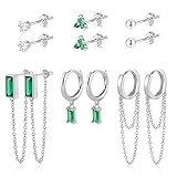 925 sterling silber ohrringe preis Klassisches Design: Dieses Ohrringe-Set aus Sterlingsilber kombiniert klassische und einfache Elemente, die für Frauen und Mädchen geeignet sind. Sie können dieses Creolen-/Ohrstecker-Set mit Ihrer Familie und Freunden teilen.
