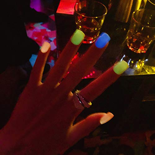 SanLois Fake Nails, Press on Nails with Designs, 24Pcs False Tips Manicure Glossy Full Cover Nails Sharp Acrylic for Women and Girls (Y0016), 17