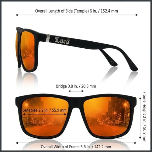 Image of Locs Men's Gangster Oversized Rectangular Horn Rim Sunglasses - 91055 & 91295 Series