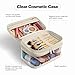Away Clear Cosmetic Case for Travel, TSA Approved Double Compartment Makeup & Cosmetic Organizer with Leather Handle, Transparent Carry-On Pouch for Toiletries, Brushes & Essentials