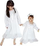 610 YOU Girls Summer Night Gowns, White Vintage Nightgown for Kids, Girls' Nightgowns & Sleep Shirts