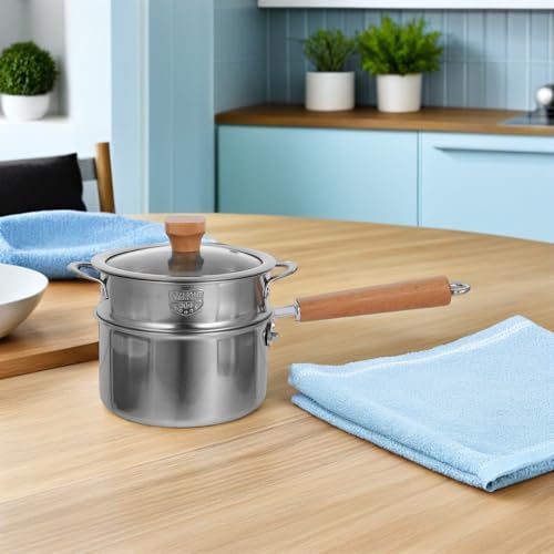 Cacerola pequeña para calentar leche de acero inoxidable compacta para comida de bebés 7