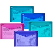 Snopake Foolscap Electra Assorted Polyfile [Pack of 5] Popper/Document Wallet with Press Stud Closure [10088]