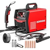 DOMHOAI Mig Welder 110v,Flux Core Welder 140Amp 3-in-1 IGBT Inverter Welder,110V Flux Core MIG/Lift TIG/Stick Welding Machine with LCD Display，Portable IGBT Inverter